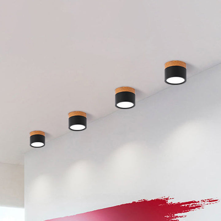 Compact Cylinder LED Flush Mount Ceiling Light - Modern Metal Design for Kitchen & Bar