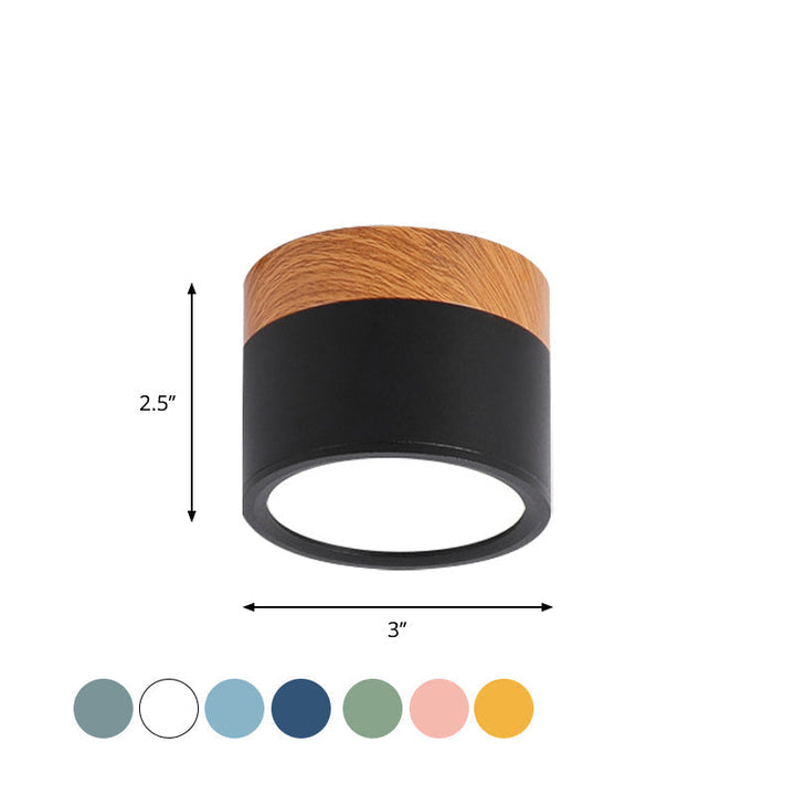 Compact Cylinder LED Flush Mount Ceiling Light - Modern Metal Design for Kitchen & Bar