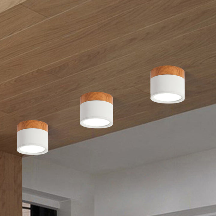 Compact Cylinder LED Flush Mount Ceiling Light - Modern Metal Design for Kitchen & Bar