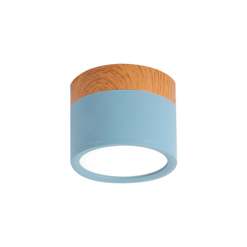 Compact Cylinder LED Flush Mount Ceiling Light - Modern Metal Design for Kitchen & Bar
