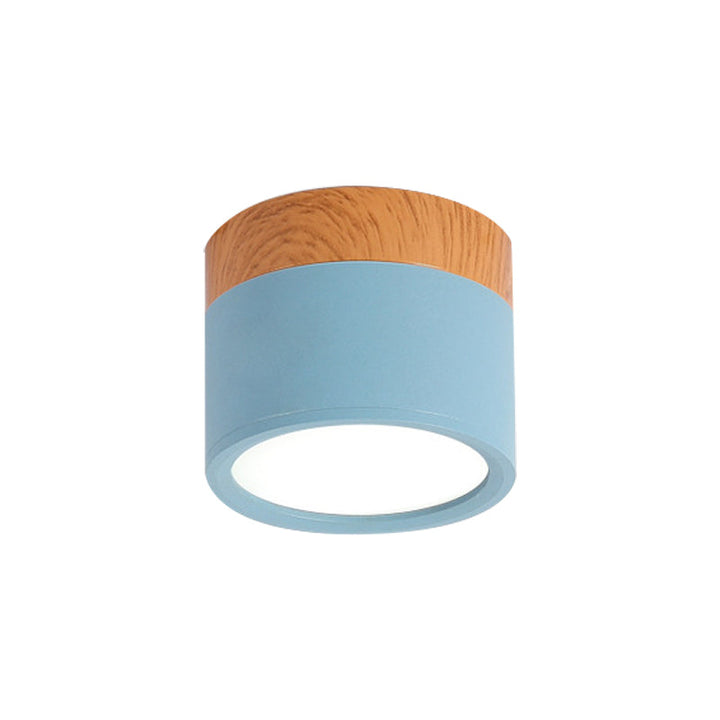 Compact Cylinder LED Flush Mount Ceiling Light - Modern Metal Design for Kitchen & Bar