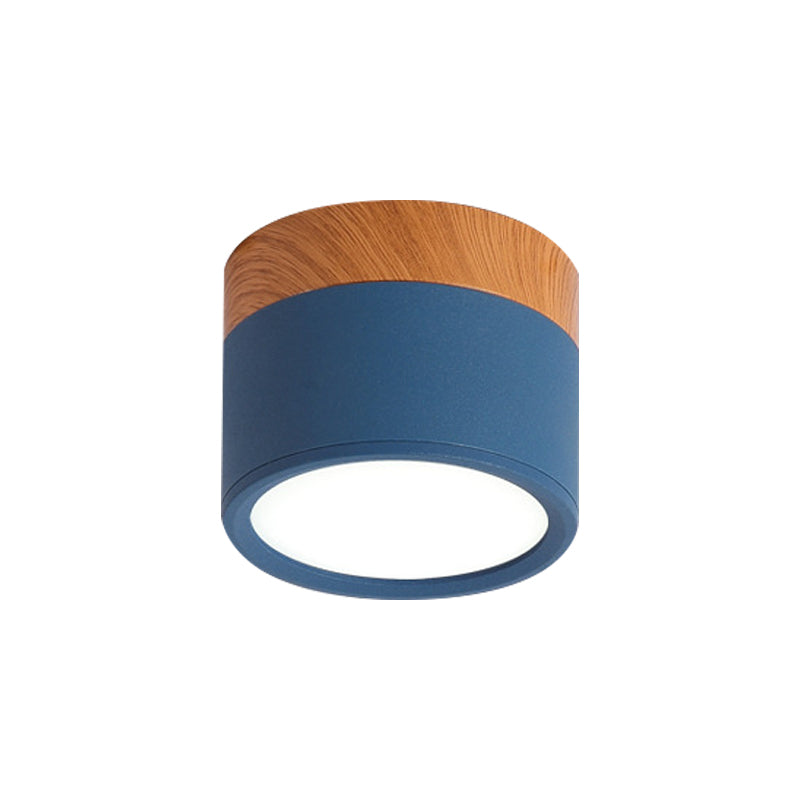 Compact Cylinder LED Flush Mount Ceiling Light - Modern Metal Design for Kitchen & Bar