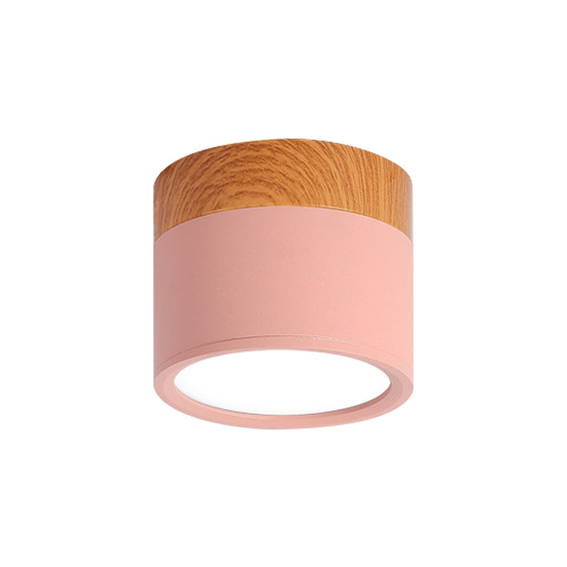 Compact Cylinder LED Flush Mount Ceiling Light - Modern Metal Design for Kitchen & Bar