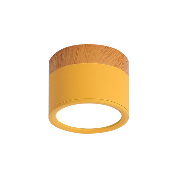 Compact Cylinder LED Flush Mount Ceiling Light - Modern Metal Design for Kitchen & Bar