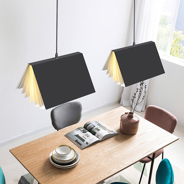 Modern Colorful Metal Book-Style Pendant Light - Kids Room Ceiling Fixture