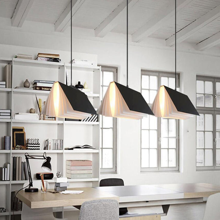 Modern Colorful Metal Book-Style Pendant Light - Kids Room Ceiling Fixture