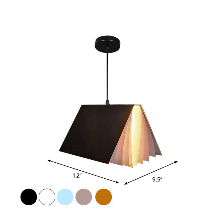 Modern Colorful Metal Book-Style Pendant Light - Kids Room Ceiling Fixture