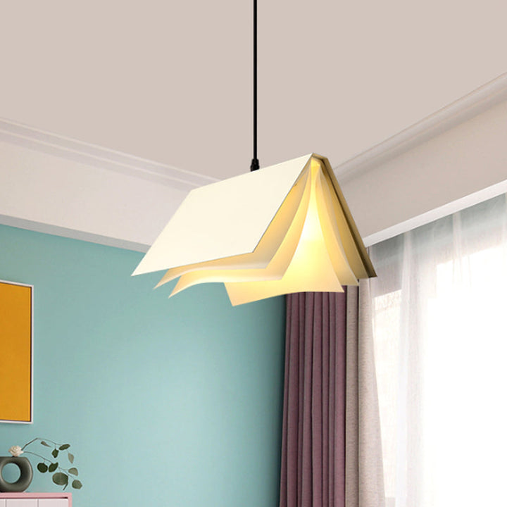 Modern Colorful Metal Book-Style Pendant Light - Kids Room Ceiling Fixture