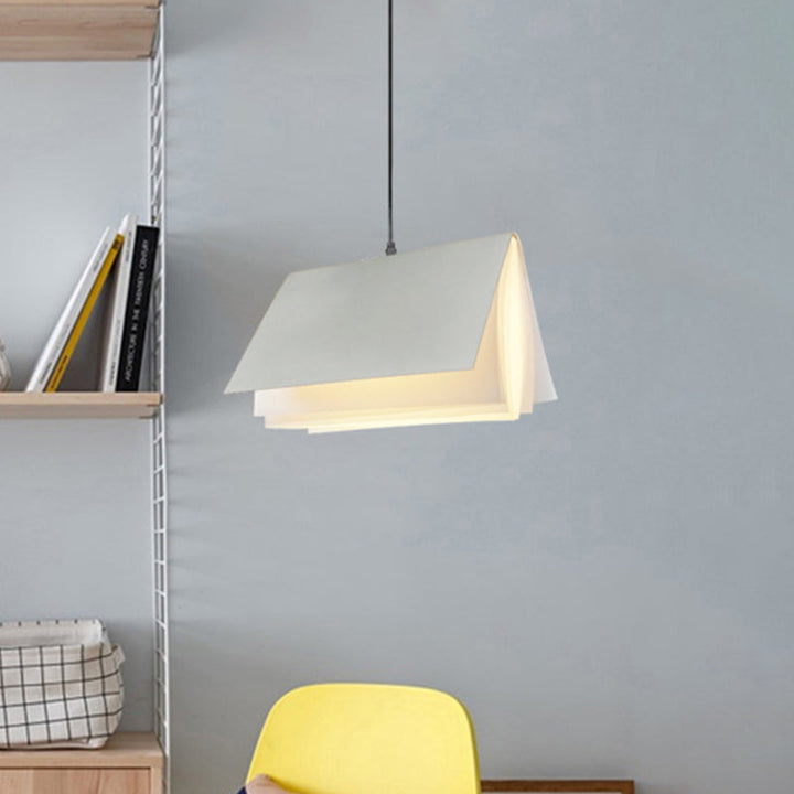 Modern Colorful Metal Book-Style Pendant Light - Kids Room Ceiling Fixture