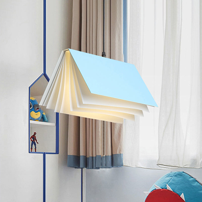 Modern Colorful Metal Book-Style Pendant Light - Kids Room Ceiling Fixture
