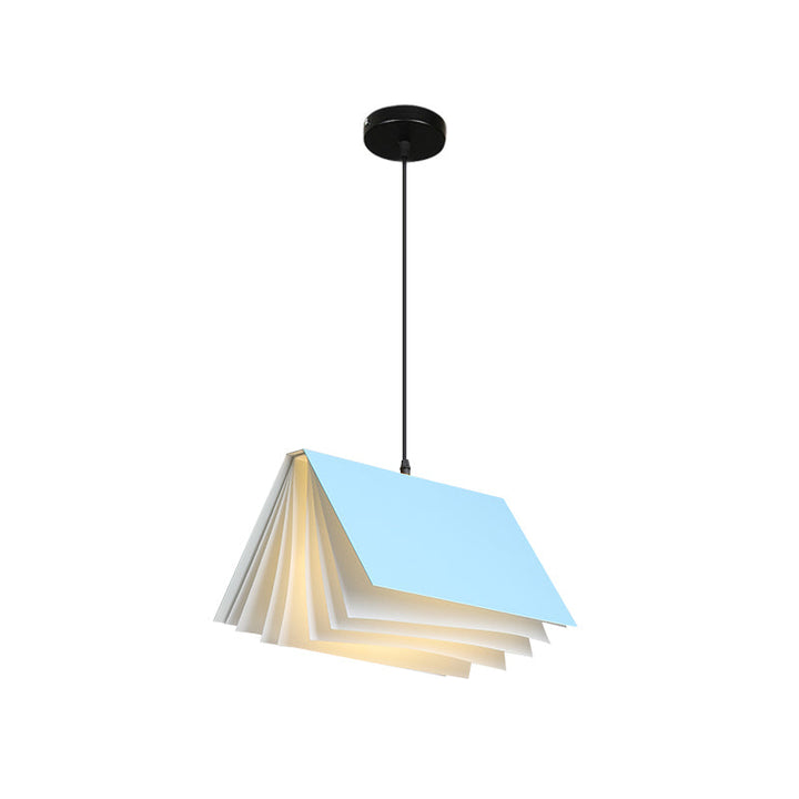 Modern Colorful Metal Book-Style Pendant Light - Kids Room Ceiling Fixture