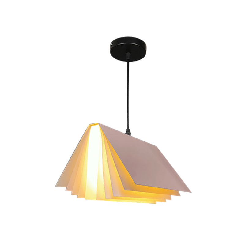 Modern Colorful Metal Book-Style Pendant Light - Kids Room Ceiling Fixture