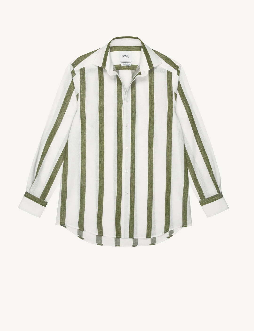 Khaki Striped Relaxed Fit Button-Up Shirt for Casual Wear