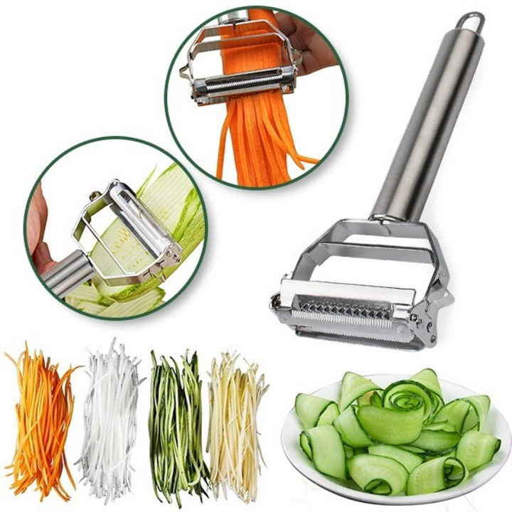Dual-Blade Stainless Steel Vegetable Peeler and Julienne Cutter