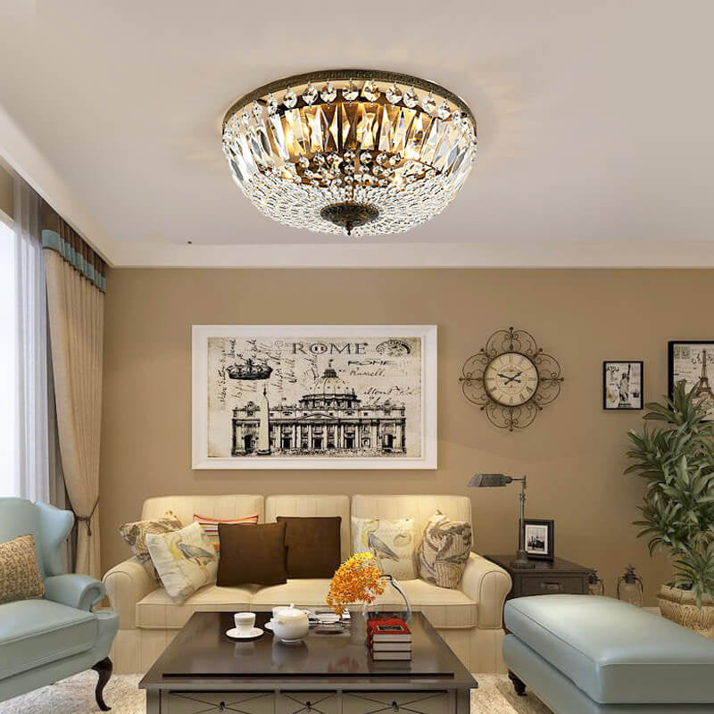 Vintage Round Crystal 4/6 Light Ceiling Lamp