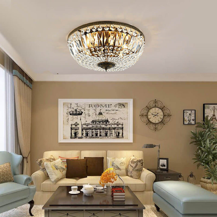 Vintage Round Crystal 4/6 Light Ceiling Lamp