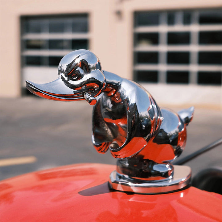Classic Angry Duck Chrome Radiator Emblem – Universal Fit Hood Ornament