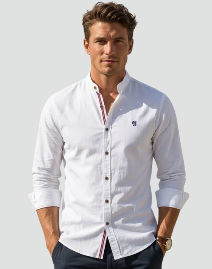 Men's Linen Short Sleeve Shirt Slim Fit