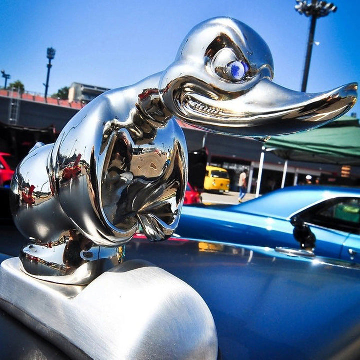 Classic Angry Duck Chrome Radiator Emblem – Universal Fit Hood Ornament