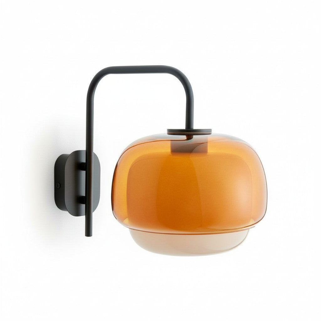 Sanae Modern Round Shade Colored Glass Wall Sconce