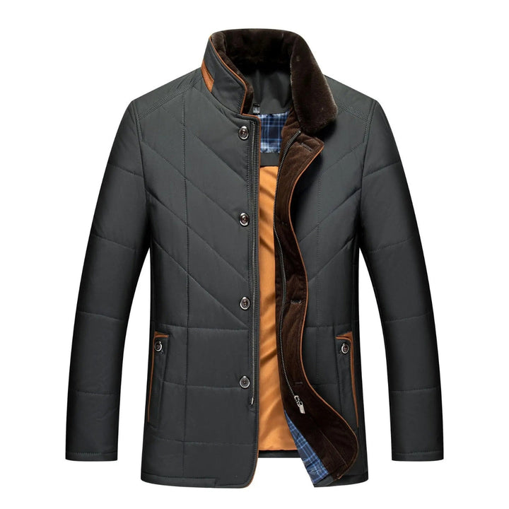 Classic Quilted Stand Collar Winter Jacket for Men