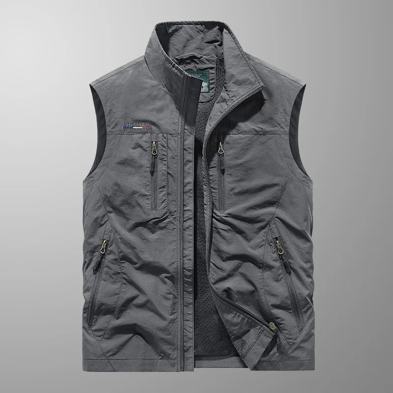 Men's Bodywarmer Zipper Stand Collar Outdoor Vest