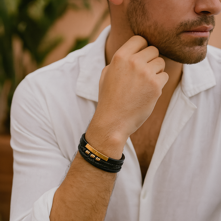 Men's Leather Bracelet for Casual and Formal Occasions