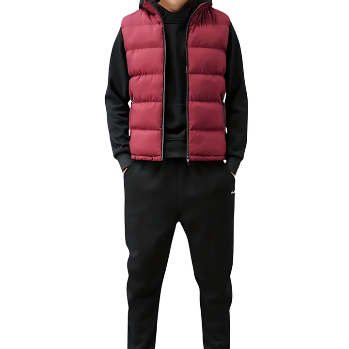 Men's Bodywarmer Puffer Vest for Layering with Stitched Look