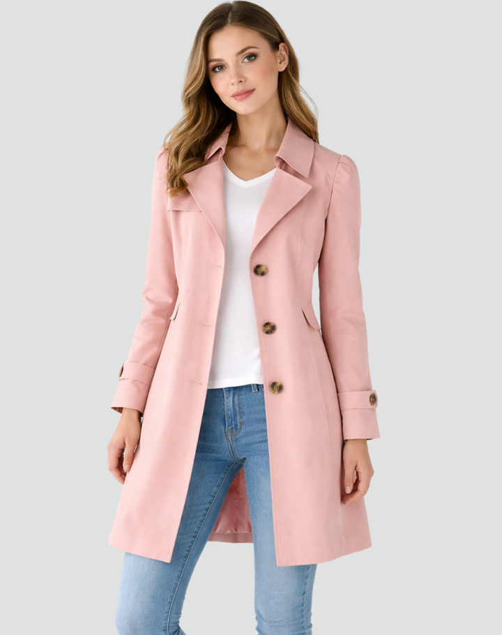 Trench Coat Women Slim Fit Lightweight Classic Lapel Collar