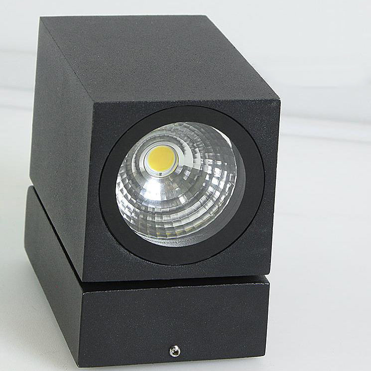 Modern Outdoor Waterproof Square Spotlight Adjustable Angle LED Garden Wall Lamp