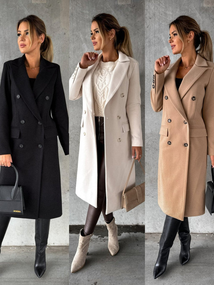 Classic Double-Breasted Winter Jacket for Women