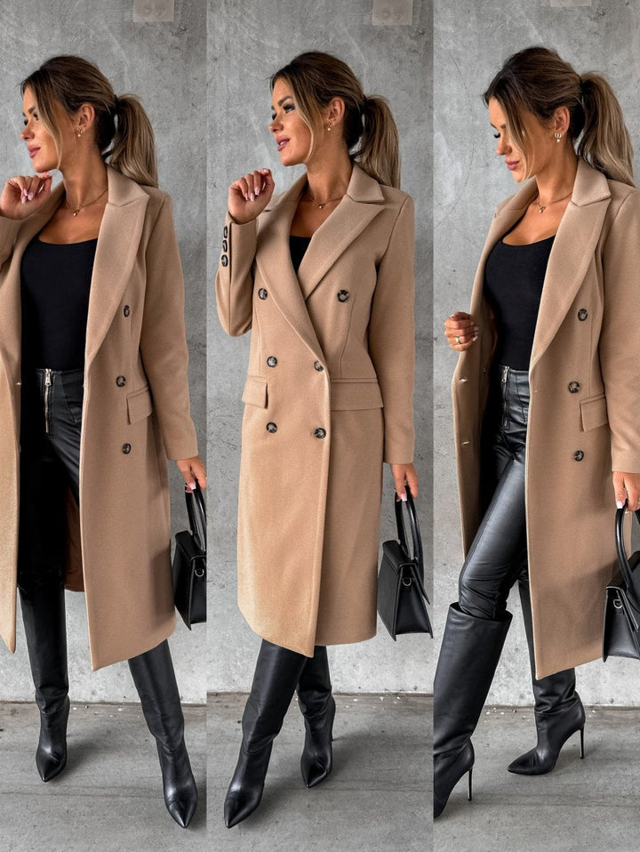 Classic Double-Breasted Winter Jacket for Women