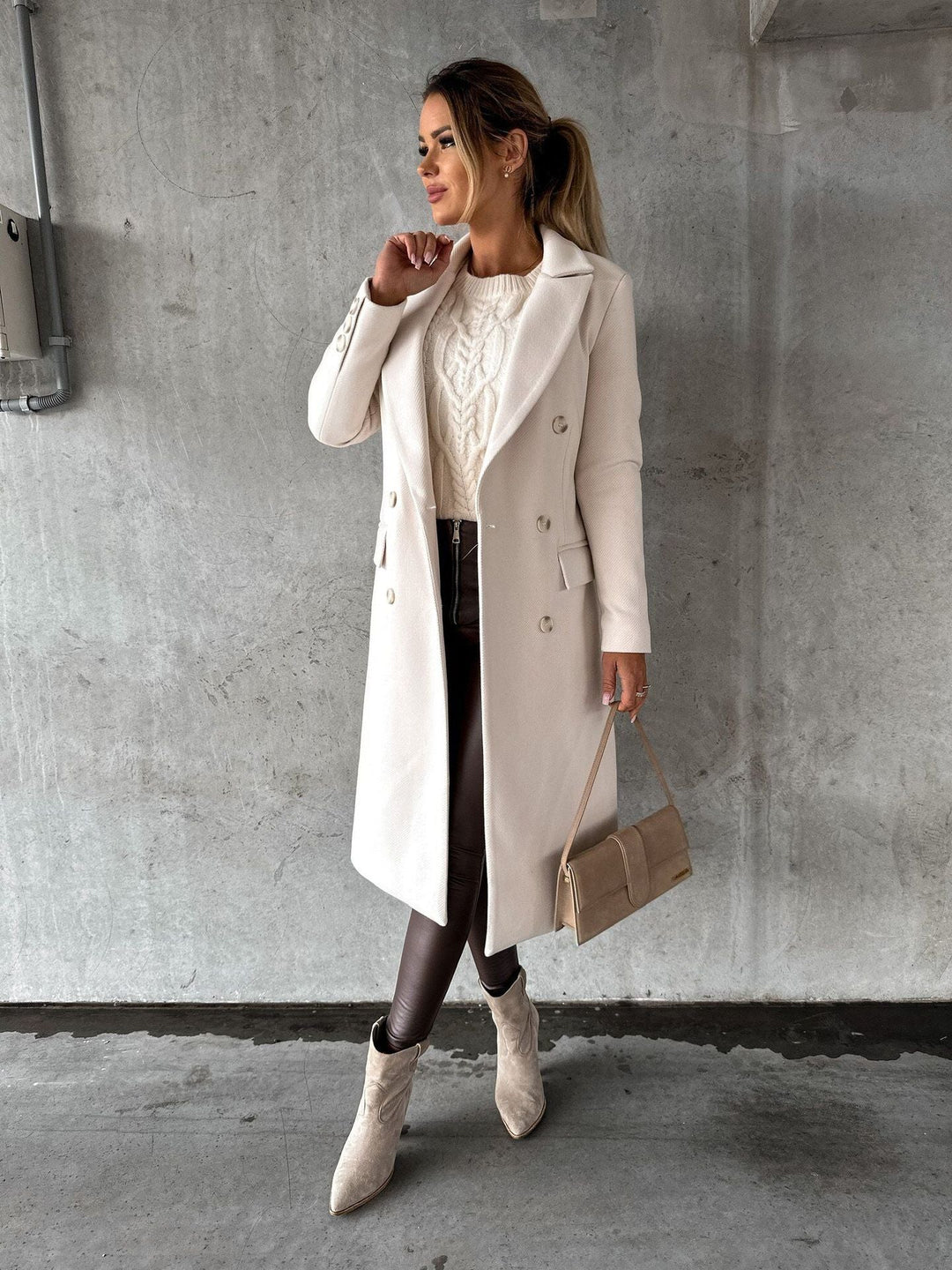 Classic Double-Breasted Winter Jacket for Women