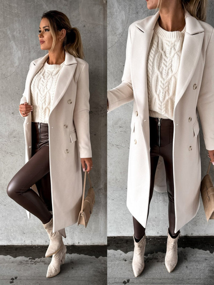 Classic Double-Breasted Winter Jacket for Women