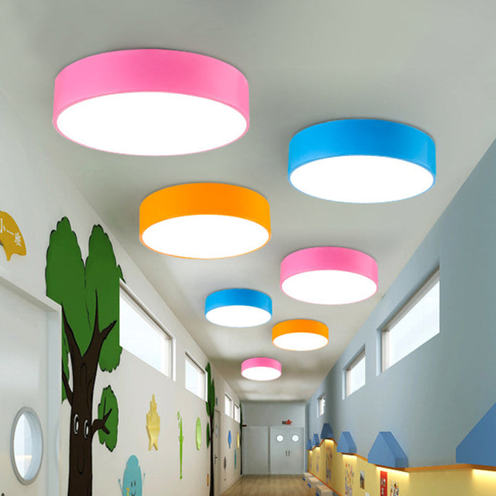 Colorful Round LED Ceiling Light for Kids' Rooms and Playrooms