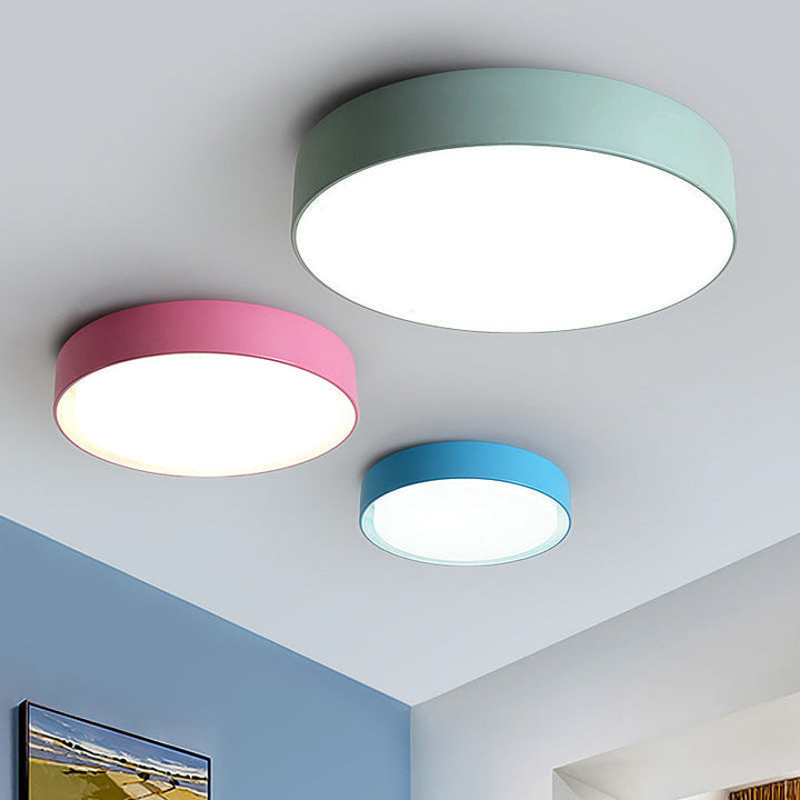 Colorful Round LED Ceiling Light for Kids' Rooms and Playrooms
