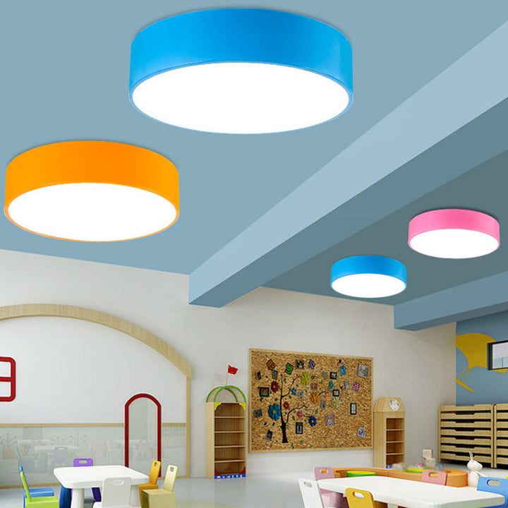 Colorful Round LED Ceiling Light for Kids' Rooms and Playrooms