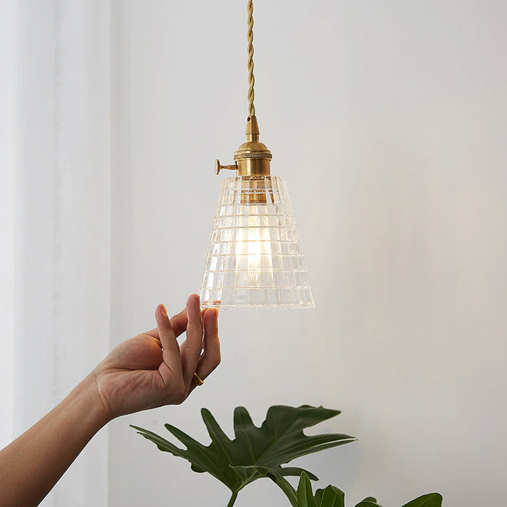Industrial Clear Glass Pendant Light - Single Socket Hanging Fixture