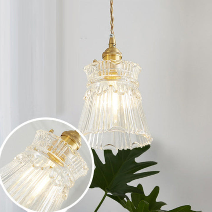 Industrial Clear Glass Pendant Light - Single Socket Hanging Fixture