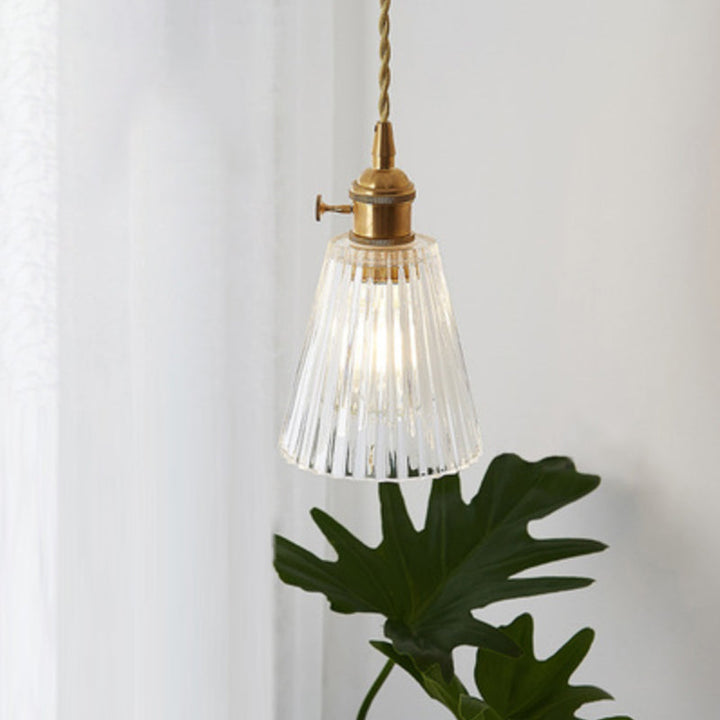 Industrial Clear Glass Pendant Light - Single Socket Hanging Fixture