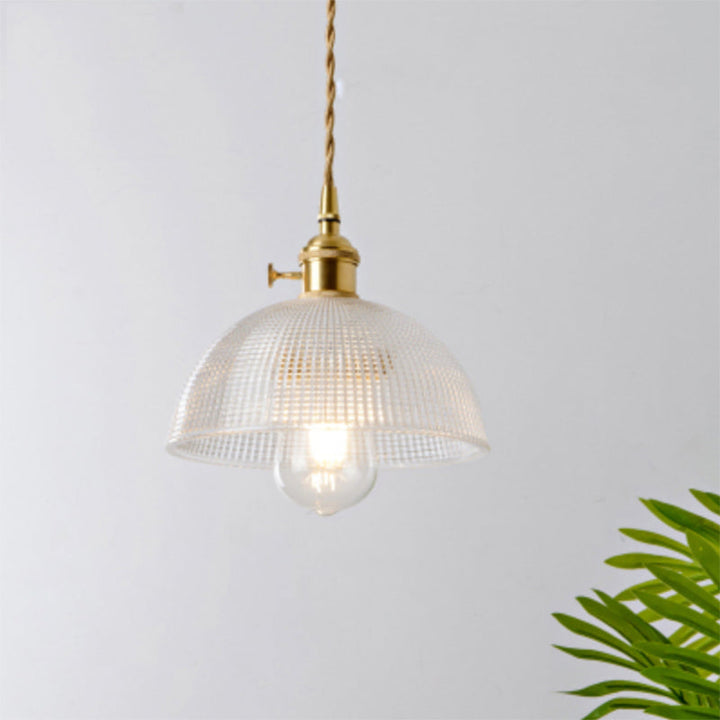 Industrial Clear Glass Pendant Light - Single Socket Hanging Fixture