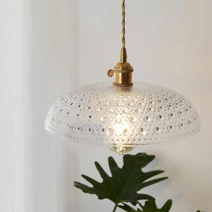 Industrial Clear Glass Pendant Light - Single Socket Hanging Fixture