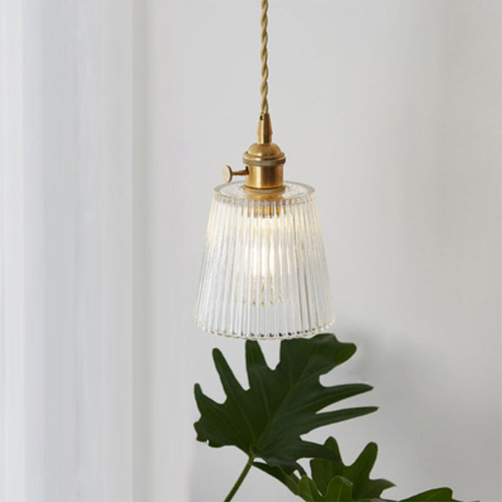 Industrial Clear Glass Pendant Light - Single Socket Hanging Fixture