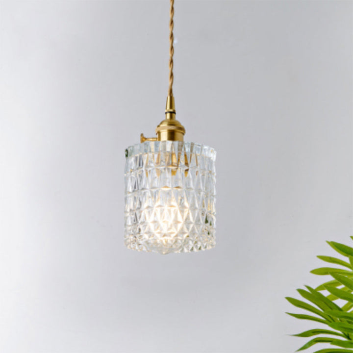 Industrial Clear Glass Pendant Light - Single Socket Hanging Fixture