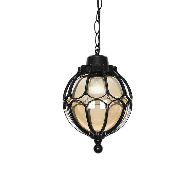 European Retro Spherical 1-Light Outdoor Waterproof Pendant Lamp