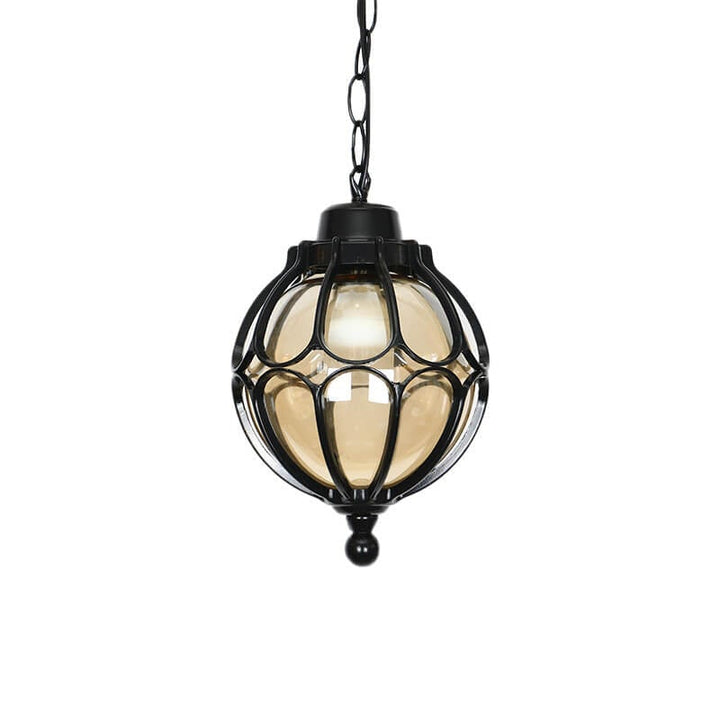European Retro Spherical 1-Light Outdoor Waterproof Pendant Lamp
