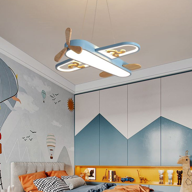 Airplane Shaped LED Ceiling Light for Kids Bedroom - Dimmable Pendant Fixture