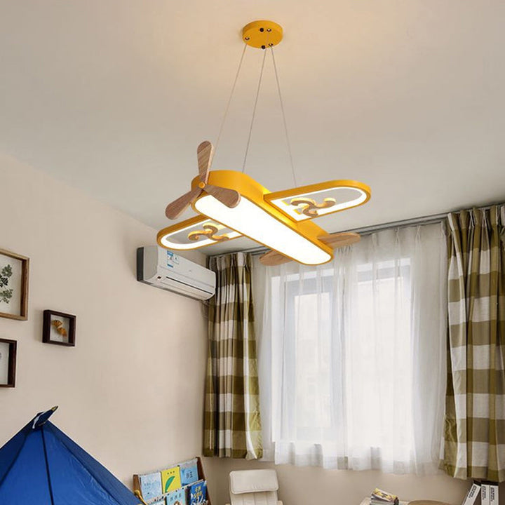 Airplane Shaped LED Ceiling Light for Kids Bedroom - Dimmable Pendant Fixture