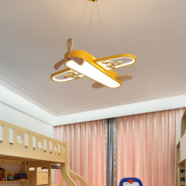 Airplane Shaped LED Ceiling Light for Kids Bedroom - Dimmable Pendant Fixture