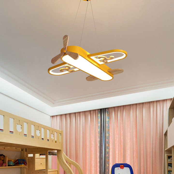 Airplane Shaped LED Ceiling Light for Kids Bedroom - Dimmable Pendant Fixture